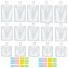 17 Pack Travel Pouches Stand Up Containers Refillable Containers for Shampoo