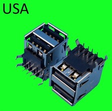  1 USB A FEMALE, DOUBLE CONNECTOR 90 , PCB MOUNTING