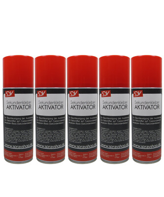 Aktivator für Sekundenkleber 5x 200ml Spray Aktivatorspray Cyanacrylat