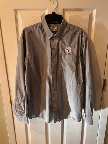 Pittsburg Steelers Shirt Mens Large Cutter & Buck NFL Football Button Front - Picture 9 of 9