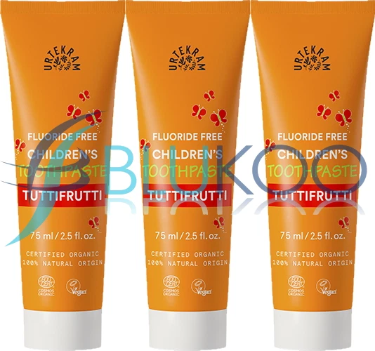 Urtekram Organic Tutti Frutti Kids Toothpaste - 75ml (Pack of 3)