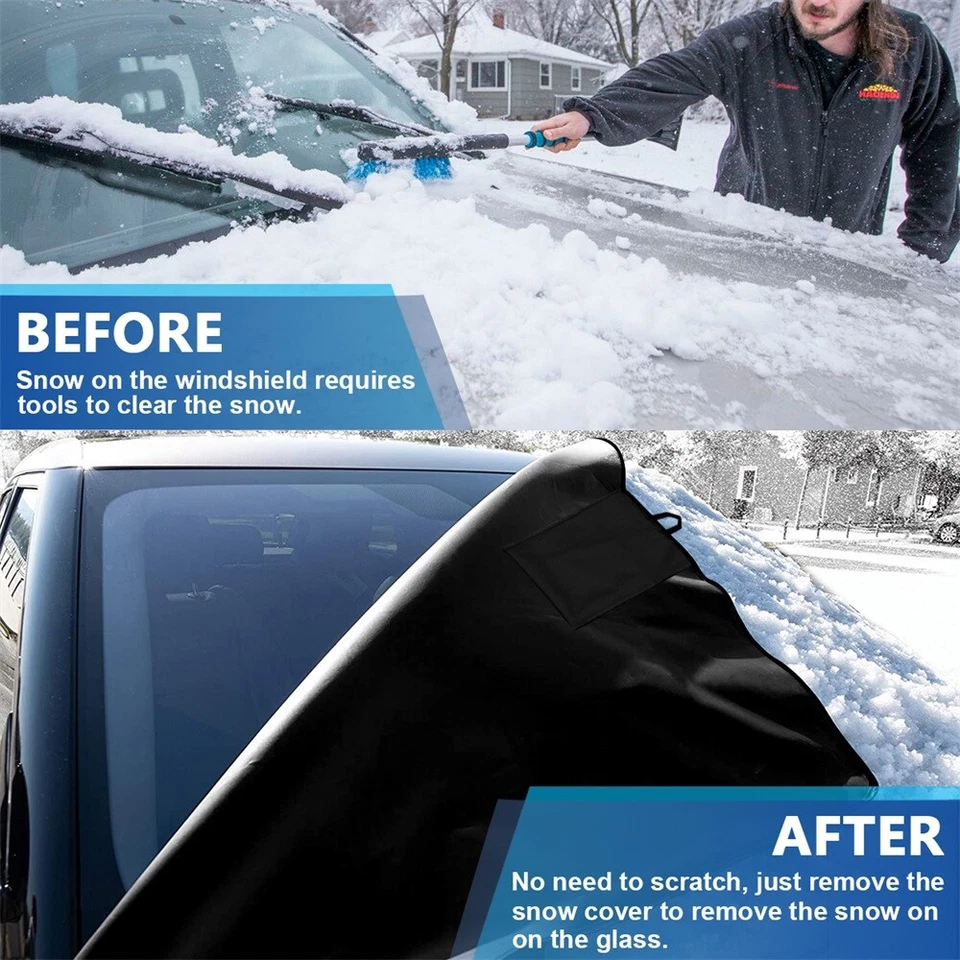 For Volkswagen ID.4 Taos Car Windshield Snow Cover Frost Guard Ice Protector - Image 3 of 4