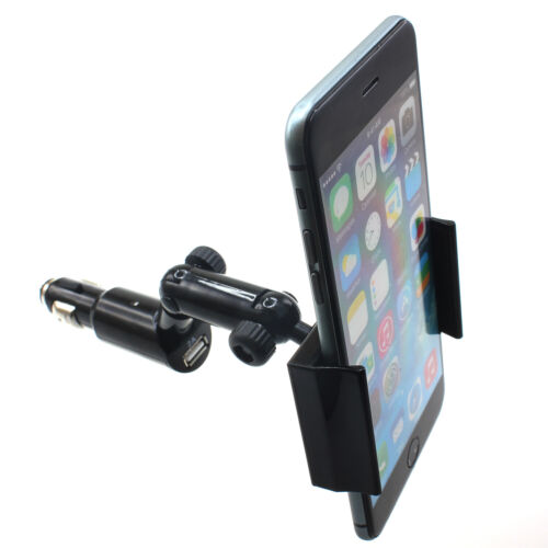 CAR MOUNT CHARGER DC LIGHTER SOCKET PHONE HOLDER w USB PORT SWIVEL DOCK CRADLE - Picture 1 of 7