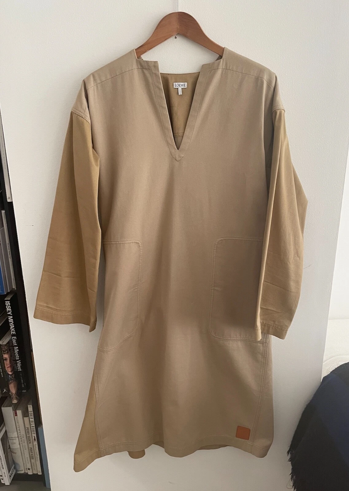 Abito oversize oversize Celine cotone tela marrone chiaro beige ottime condizioni
