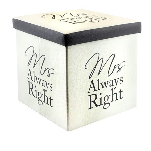Folding Storage Ottoman Cubed Box Foot Stool Mr Right & Mrs Always Right Audrey - Picture 7 of 7