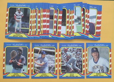 1987 Fleer Limited Edition SET BREAK singles #1-44 - stars, rookies, HOFers
