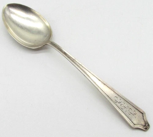 Vintage International Sterling Silver Flatware Teaspoon Monogrammed 5 1/4"