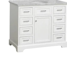 Kitchen Bath Collection Aria 42" Bathroom Vanity Carrara Marble Top White/Gray