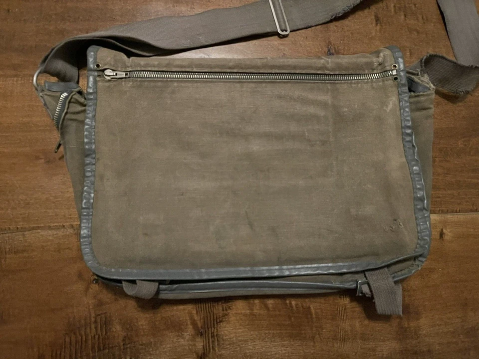 Bolso Escolar Danés Original Globetrot Vintage Hecho en Dinamarca Lona Mensajero Foto 2 de 4