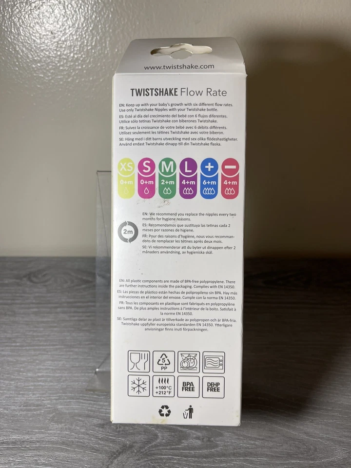 NUEVO biberón Twistshake anticólicos sin BPA 8 OZ todo en uno 2+M negro Foto 2 de 2