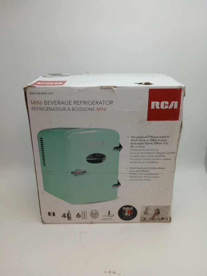 RCA RMIS129-MINT Mini Fridge, Mint, 0.15 cubic feet View in Your Room..90 - Image 2 of 4