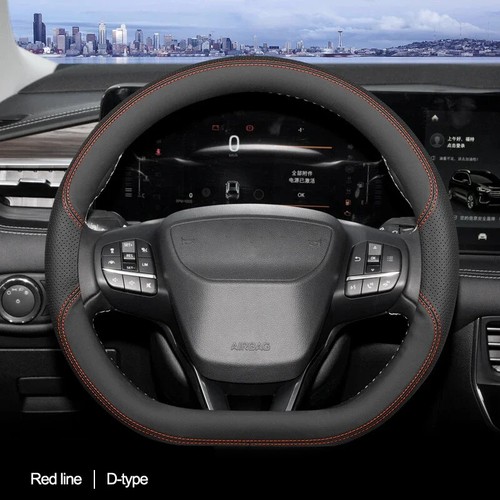 Leather Car Steering Wheel Cover for Ford Edge Edge Plus Braid on D O Type - Picture 10 of 12