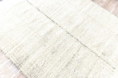 4x7 Blue rug, Medium Blue Rug, white wool rug, bathroom rug, Living Room Rug - Picture 10 of 10