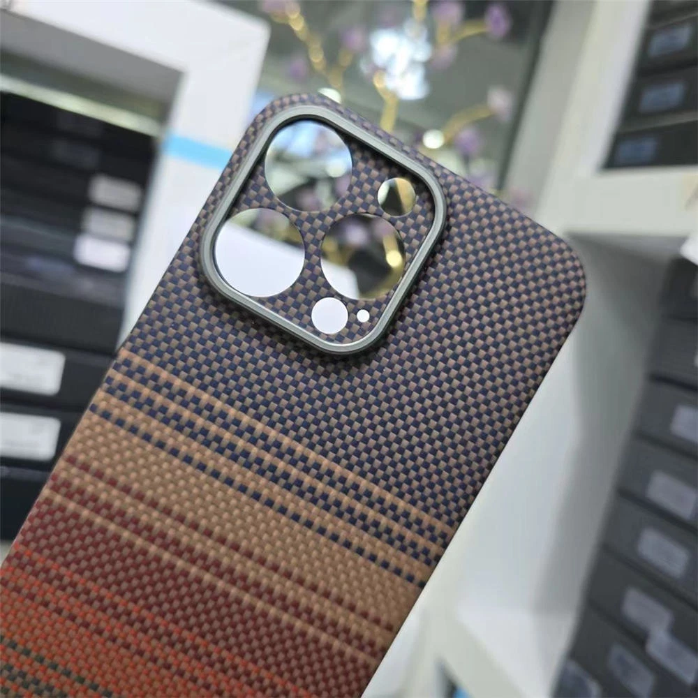 Slim Aramid Carbon Fiber Sunset Case For iPhone 16 Pro 16 Pro Max Magsafe Cover - Picture 9 of 9