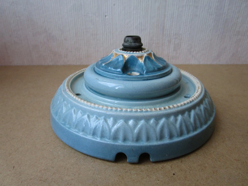 Ancien très beau grand plafonnier XIXe pour lustre monte et baisse très bon état - Photo 3/4