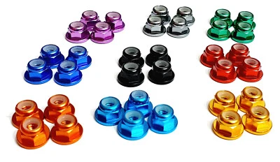 1/10 Scale RC Car Alloy M4 4mm Thread Nylon Lock Nut x4 for HSP Upgrade UK Stock