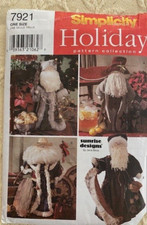 Simplicity Pattern 7921 Santa Claus w Clothing Sunrise Designs Christmas UNCUT