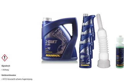 8L MANNOL 2-Takt Plus API TC Öl Motorradöl Scooter Teilsynthetisch inkl Schlauch