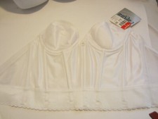 CARNIVAL Low Plunge longline Bustier Bra 203 strapless WHITE NWT 34A