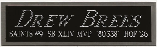DREW BREES NEW ORLEANS SAINTS NAMEPLATE FOR AUTOGRAPHED Signed FOOTBALL JERSEY