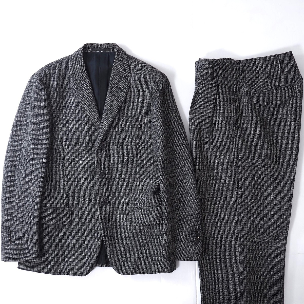 美品 YVES SAINT LAURENT rive gaucheジャケット46 Yves Saint Laurent rive gauche 2Piece Suit Check Gray EU46