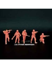 1/72 WW II Pacific Theater "US Marine Corps" 5 man group soldiers model