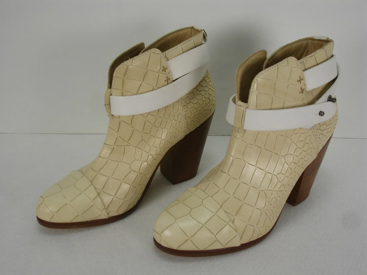 ivory croc booties