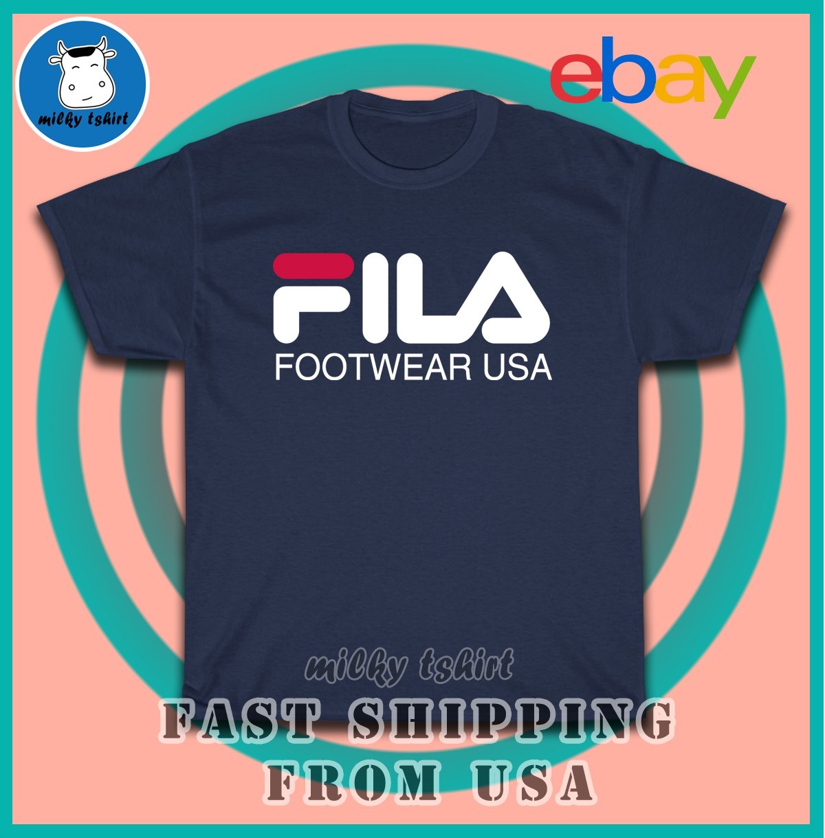 T shirt uomo Fila Sport logo piede taglia americana maglietta uomo nuova