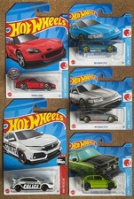 HOT WHEELS. BUNDLE OF 5 'HONDA CARS' -Civic, S2000, CR-X. MOC,     BOXED POSTAGE