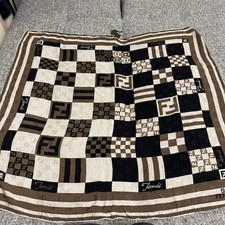 Fendi Zucca Silk Large Scarf 100 Silk Vintage Limited Japan Collection