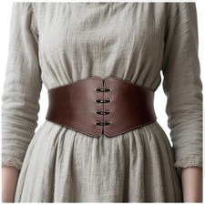 Medieval Leather Corset Belt Renaissance Cinch Belt for Halloween Ren Faire D...