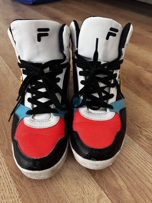 Fila Men US 8.5 Streetwear Hip Hop Skate Shoes Multicolor High Top Trainers