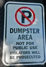 Hy-Ko Heavy Duty Aluminum, No Parking Dumpster Area  HW-103 Hy-Ko HW-103