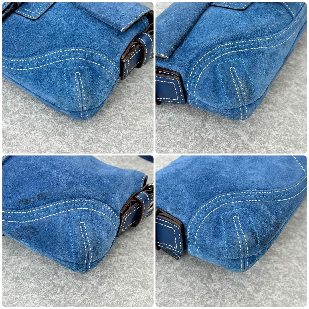 バッグ Coach Soho Demi Flap Suede Shoulder Bag COACH Soho Demi Flap Shoulder Bag Suede Leather Blue Used