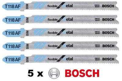 5x Bosch T118AF Stichsägeblätter flexible Metall Holz DeWalt Makita Skil Metabo