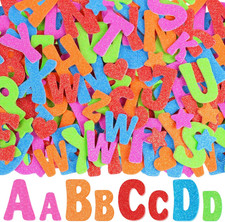 360 PCS Glitter Foam Letter Stickers, Foam Alphabet Stickers,5 Light Colors