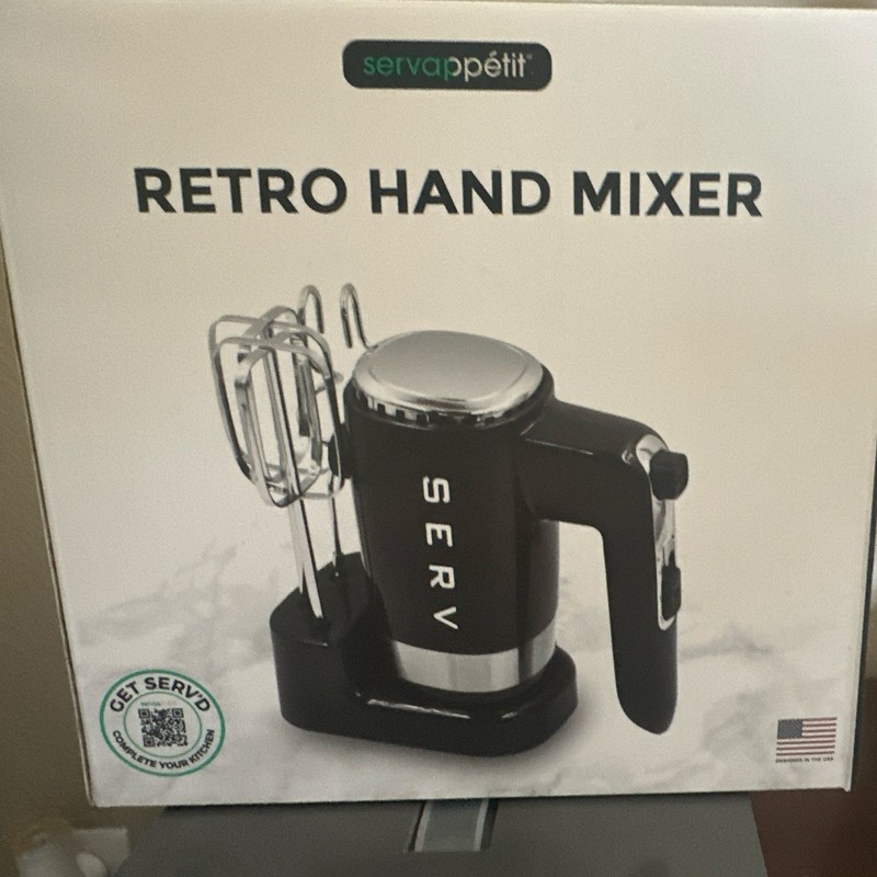 servappétit Retro Handheld Mixer Set Black/Silver w/ Beater Attachments
