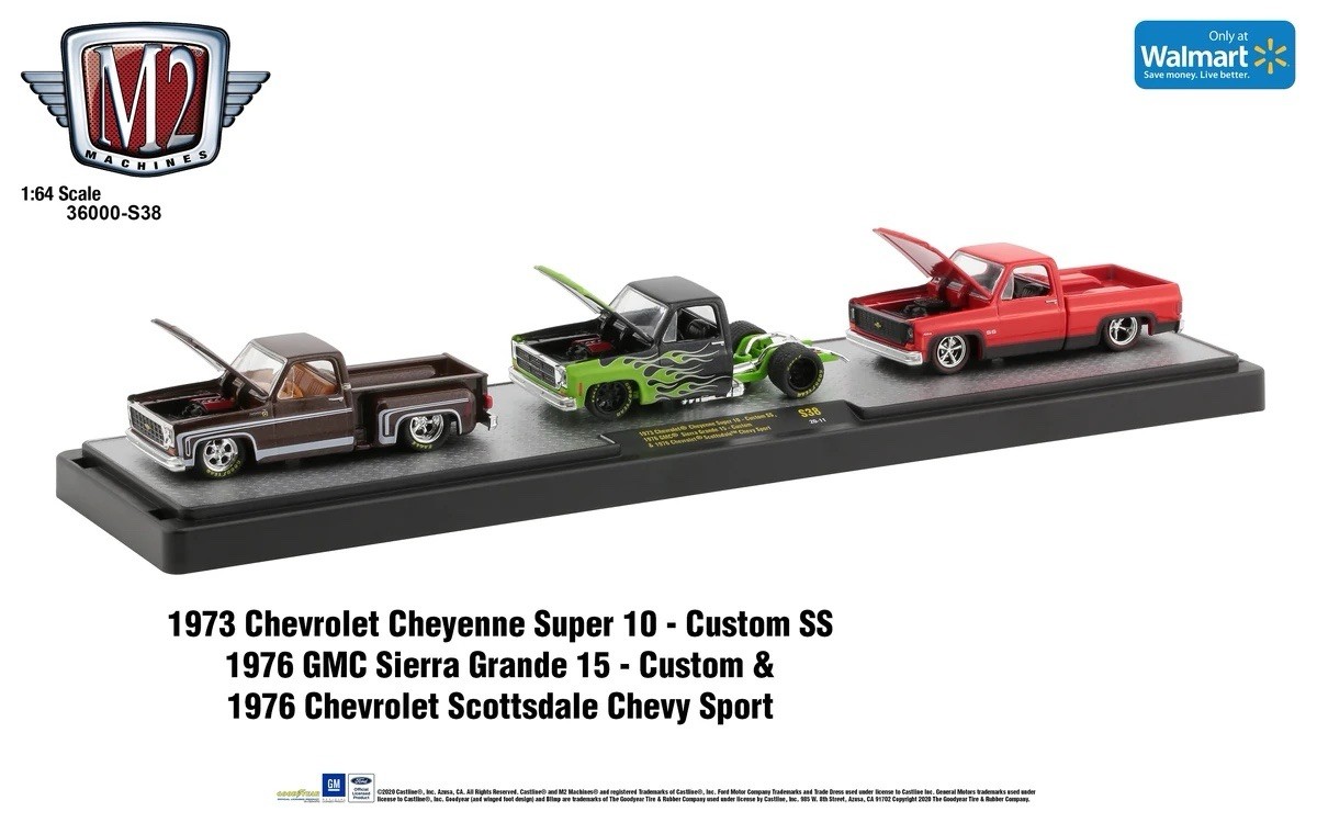 M2 MACHINES SQUARE BODY TRUCK WALMART EXCLUSIVE 3 PACK | eBay
