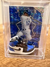 2022 Panini Mosaic - Francisco Lindor #111 Blue Camo Prizm Sneaker Shadow Box