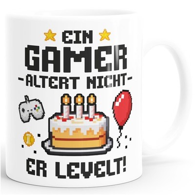 Kaffee-Tasse Ein Gamer altert nicht Geschenkidee Nerd | Lustige