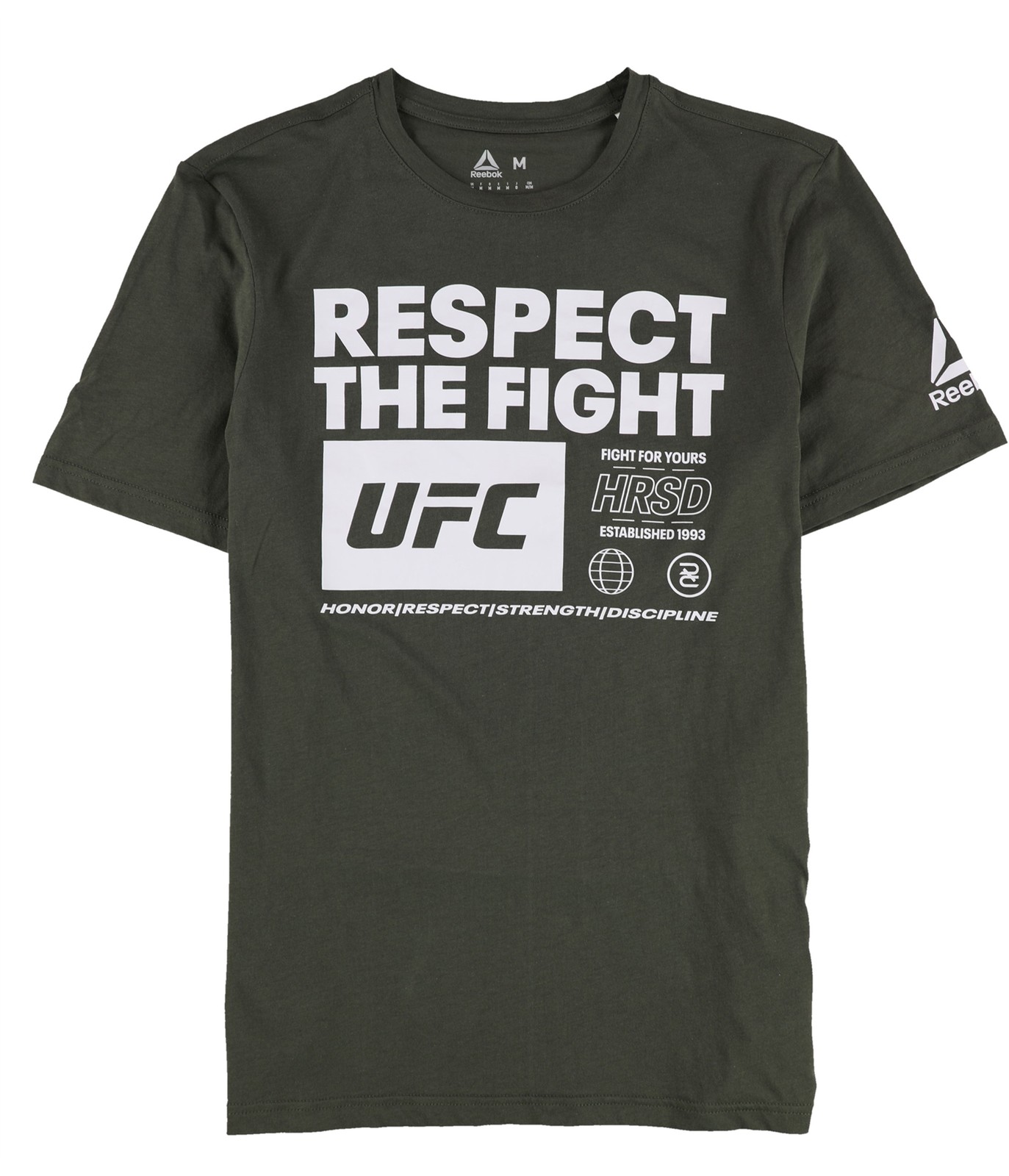 Мужская футболка Reebok Respect The Fight с графическим рисунком Зеленый Средний 3490₽