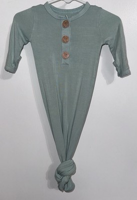 Kyte Baby Bamboo Unisex Baby Knotted Gown Nightgown Newborn Safe Green