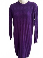 Purple Liz Claiborne Knit Sweater Dress Medium