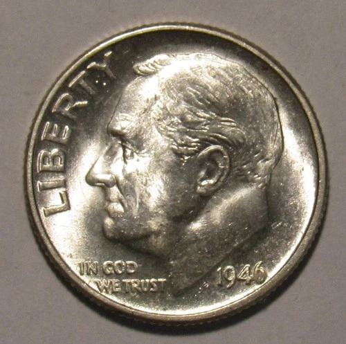 1946 P ROOSEVELT DIME, BU