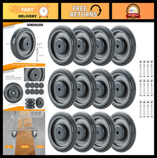 12 Pack 5" Shopping Cart Replacement Wheels Kit, Silent TPU Casters for Supermar