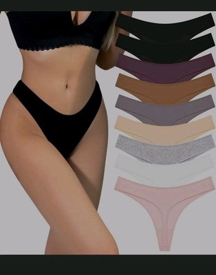 READY TO LOVE Cotton Underwear Breathable Tummy Control Thong Set 9 Pack X Large