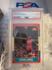 1986 fleer michael jordan #57 rookie card psa EX-MT 6. rookie card picture