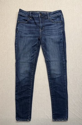 American Eagle Super Super Stretch Jegging Sz 8 Dark Blue Wash Jeans
