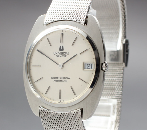 Montre Vintage Universal Genève Pour Femme - Boîtier Et Bracelet Or Blanc 14kt, Années 1960
