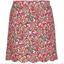 TALBOTS Multicolor Paisley Pencil Skirt Scalloped Hem Preppy Spring  Size 6
